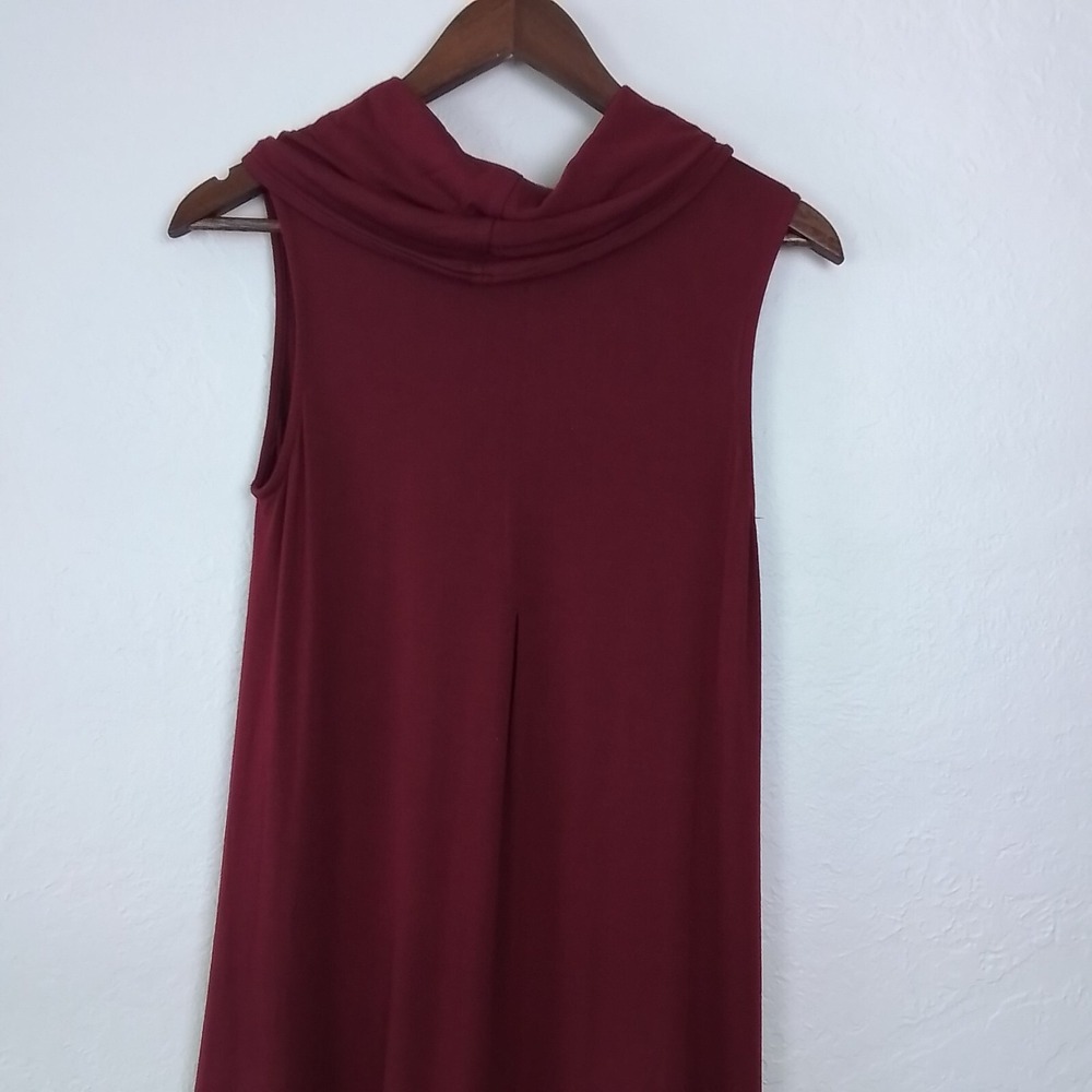 Umgee Women's Small‎ Burgundy High Low Dress Soft Stretch Jersey Boho Indie - Picture 8 of 14